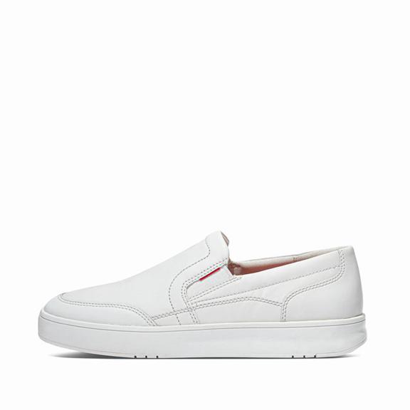 Baskets Homme Fitflop Rally X Cuir Slip-On Blanche (VIC930671)
